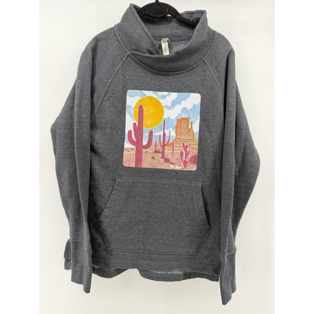 Ouray Sportswear Tin Haul Desert Cactus Graphic Funnel Neck Sweatshirt Small